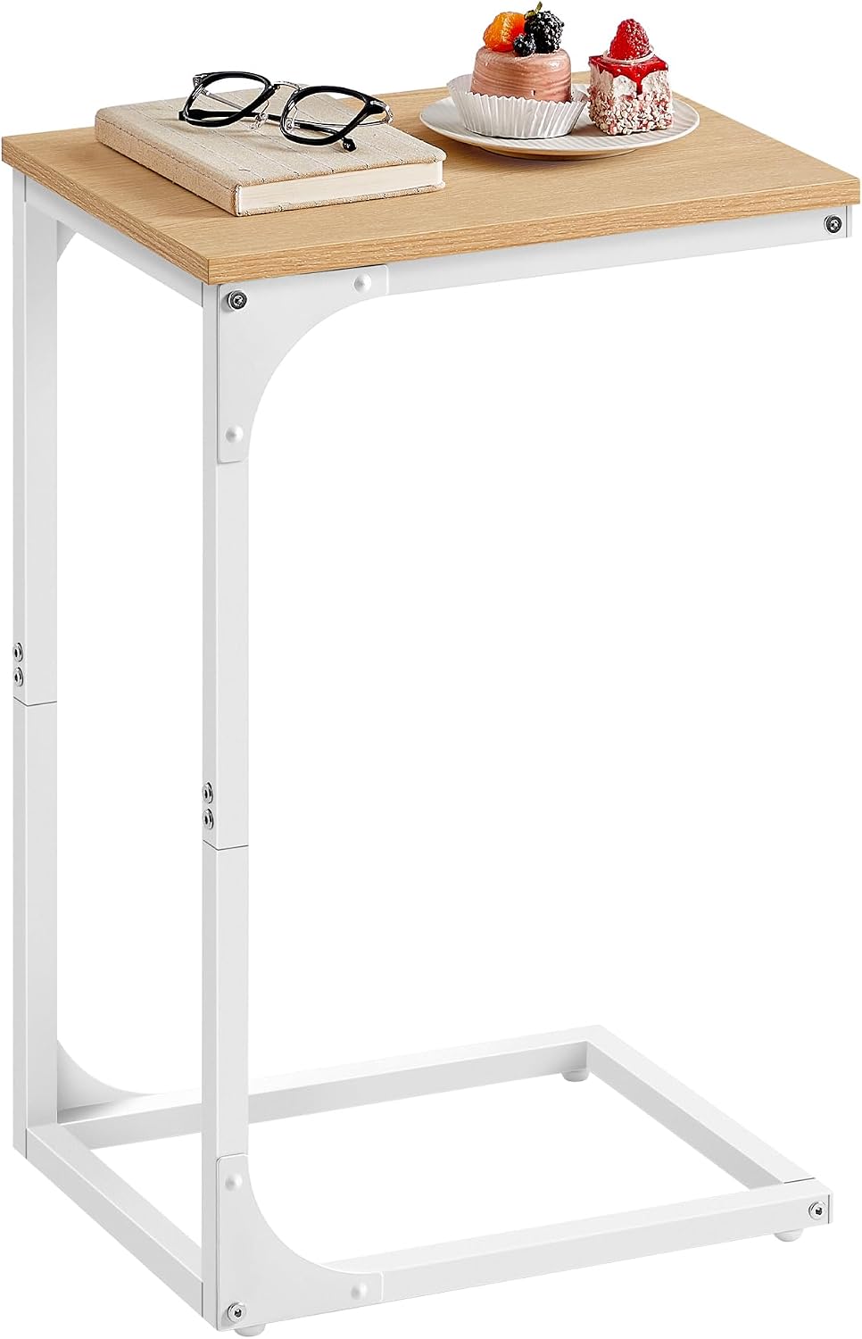VASAGLE C-Shaped End Table, Small Sofa Side Table with Metal Frame by VASAGLE