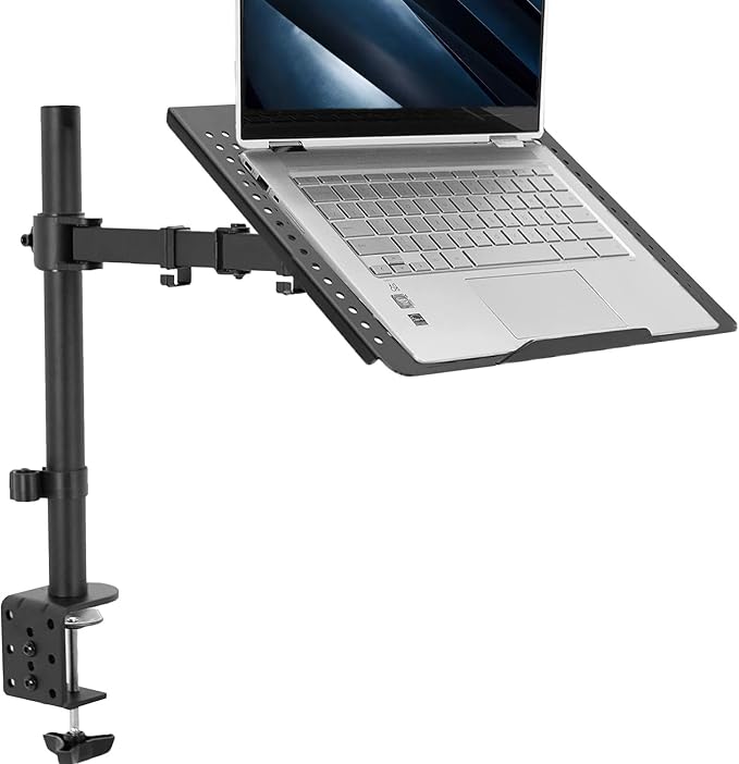 VIVO Single Laptop Notebook Desk Mount Stand, Fully Adjustable Extension with C-clamp, Fits up to 17 inch Laptops, Black, STAND-V001L by Unknown