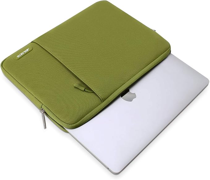 MOSISO Laptop Case 14 inch, Laptop Sleeve Bag with Pocket | Compatible with HP Lenovo Dell ASUS Acer, HP Stream, Dell Latitude, Polyester Vertical Computer Bag, Chartreuse - Image 4