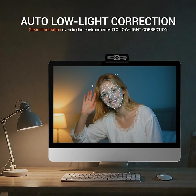 2K Webcam with Microphone, 1440P QHD Web Cam for Desktop Computer, Plug and Play USB Computer Camera for Laptop/PC, Streaming Web Camera with Auto Light Correction for Zoom/Teams/Skype, Mac/Windows - Image 7
