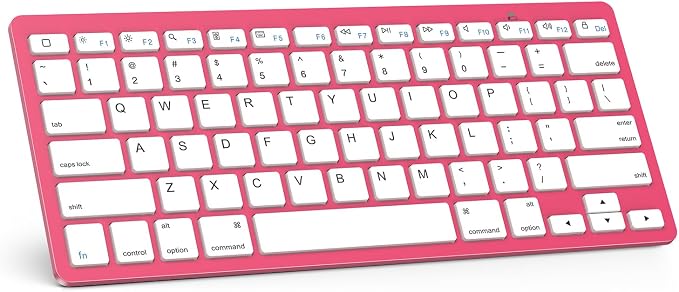 OMOTON Ultra-Slim Bluetooth Keyboard for iPad,iPad Pro/Air/Mini,iPhone | Stable Wireless iOS Keyboard with 12 Multimedia Keys, Portable Size for Office, Business, Travel, School, Red by OMOTON