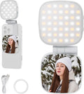 NEEWER Basics Magnetic Selfie Light Compatible with MagSafe iPhone, 2W CRI95+ Bi Color Swivel Small LED Phone Fill Lighting, 680lx/0.3m, Mirror for Vlog Recording Makeup Video Conference, NL45B White by Neewer