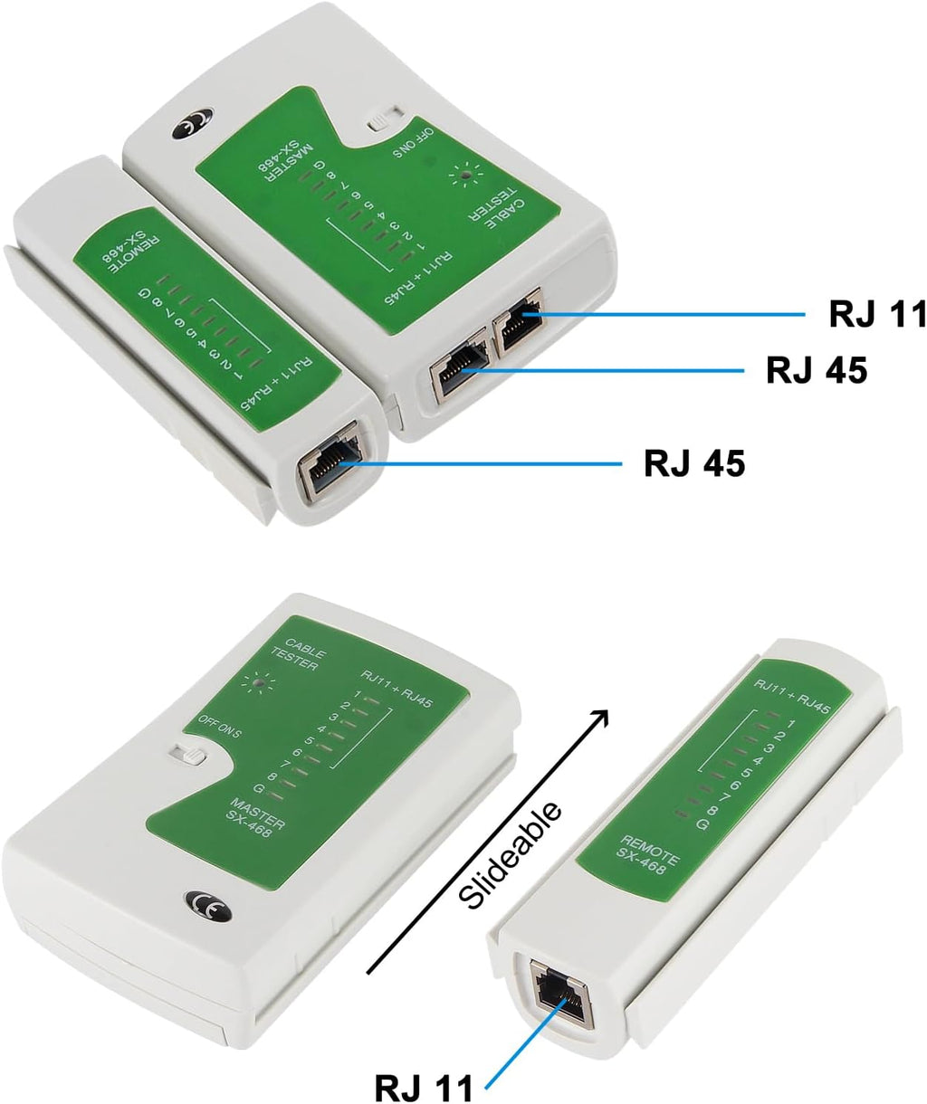 RJ45 Crimp Tool Kit Ethernet Crimping Tool kit for 8P-Cat7 Cat6 Cat5 6P Telephone Connector Network Crimp Tool RJ45 Crimper With Cable Tester Covers Connectors - Image 4