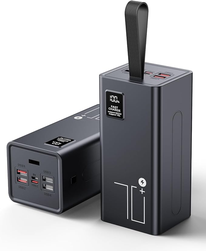 Portable Charger 70000mAh Power Bank Fast Charging, External Battery Pack High Capacity, 30W USB C Battery Bank PD&QC 3.0,5 Output 2 Input, LED Display Powerbank for iphone Tablet Camping Travel by Unknown