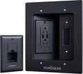ECHOGEAR TV Cord Hider for Wall Mounted TV with 2X AC Outlets & 2X USB-A Ports - Hide Power Cables & Low Voltage Wires Behind The Wall - Includes Template, Saw, & Low Profile Extension Cord - Black by ECHOGEAR