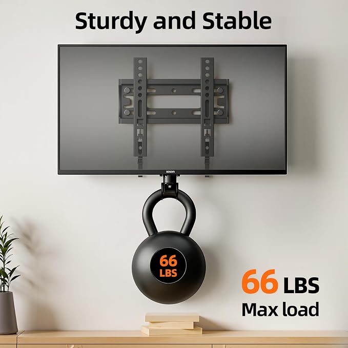 IWORBOARD 24 32 40 42 inch Fixed TV Monitor Wall Mount for 14-43 inch LED LCD Screen, Low Profile Small RV TV Mount, Easy Slim Flat Wall Bracket, Max VESA 200x200mm, 66lbs, Single Stud - Image 3