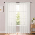 Ivory Sheer Curtains 84 Inches Long 2 Panels for Living Room 52" W | Sheer White Curtains for Bedroom, Elegant Airy Light Filtering Window Treatments, Rod Pocket, 2pcs Each Panel 52" W x 84" L by OWENIE