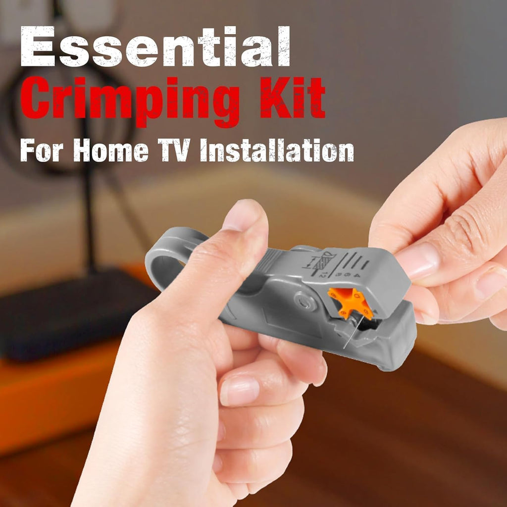 Coaxial Cable Crimper for RG59, RG6, 3-in-1 Coax Cable Repair Kit with Wire Stripper Adjustable for RG59, RG11, RG7, F-Type RG6 Connector for Satellite TV, Home Theater and Network Cabling (19) - Image 5