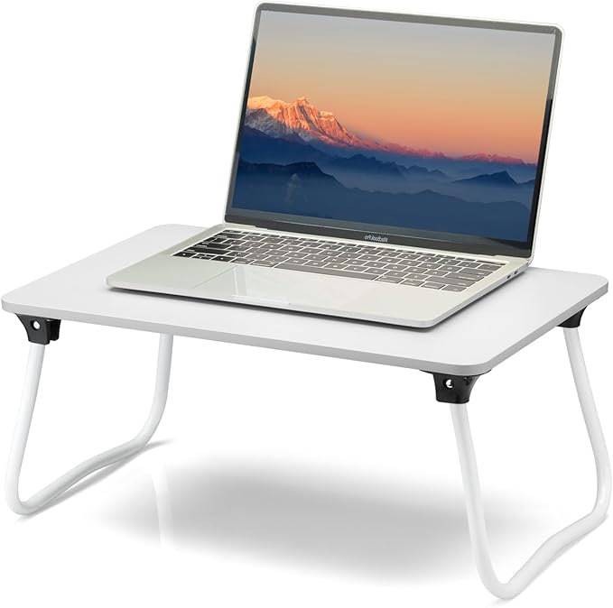 ZEAPTAC Laptop Bed Desk, Foldable Lap Desk, Portable Laptop Stand, Lightweight & Mini Table for Breakfast/Picnic/Drawing/Couch/Floor - White by ZEAPTAC