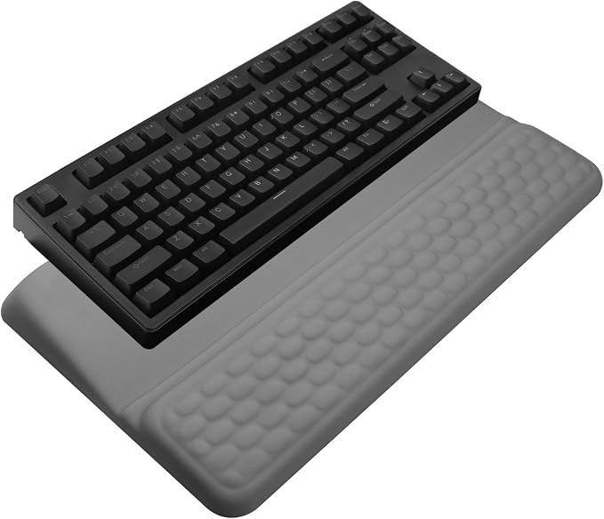 Computer Keyboard Stand with Wrist Rest, Ergonomic Tilted Keyboard Holder - Keyboard Riser with Wrist Pad - Keyboard Tray Support for Office Home - Gray by KEPUTAIER