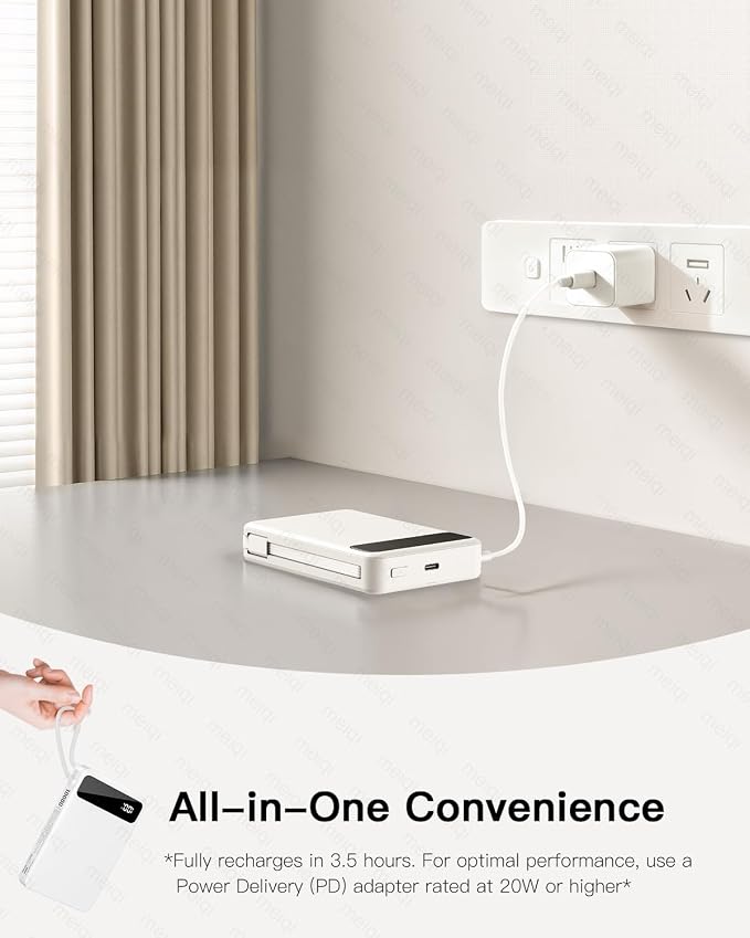 Magnetic Power Bank, 10,000mAh Wireless Portable Charger for Mag-Safe 15W Fast Charging, Battery Pack with USB-C Cable 20W in/Out for iPhone Air/17/16/15/14/13/12/Plus/Pro/Pro Max, AirPods & More - Image 6