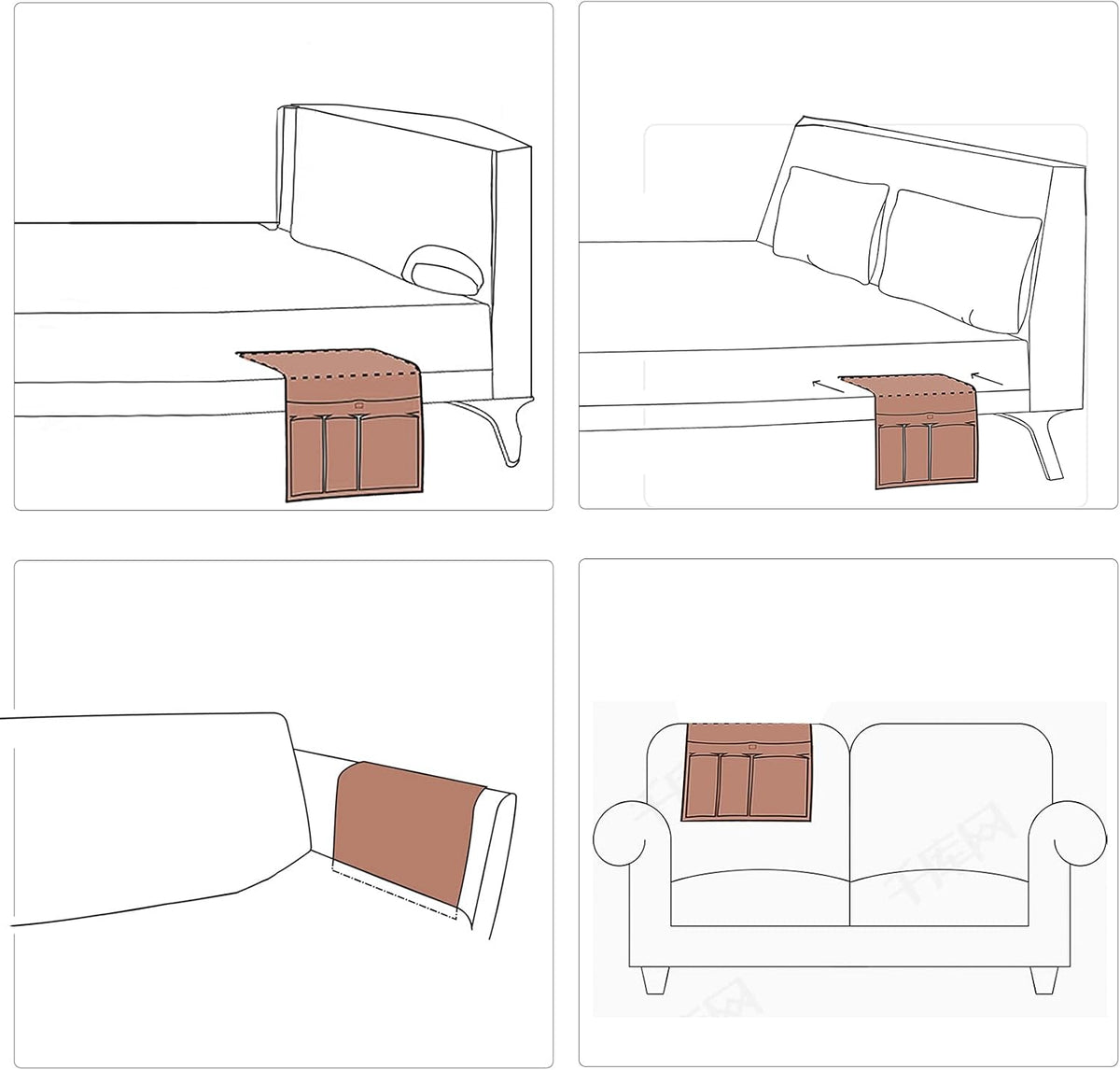 HAOMAIJIA Sofa Armrest Organizer, Remote Control Holder for Recliner Couch - Image 6