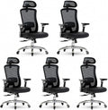 Marsail Ergonomic Office Chair with 6D Armrests, 3D Adjustable Headrest, Slide Seat, Lumbar Support, and 4-Position Tilt Lock – Big and Tall Office Chair with 330 lbs Capacity, Pack of 5 by Marsail