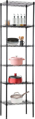 BestOffice | 6-Tier Wire Shelf | 17" x 12" x 64" | Black by BestOffice