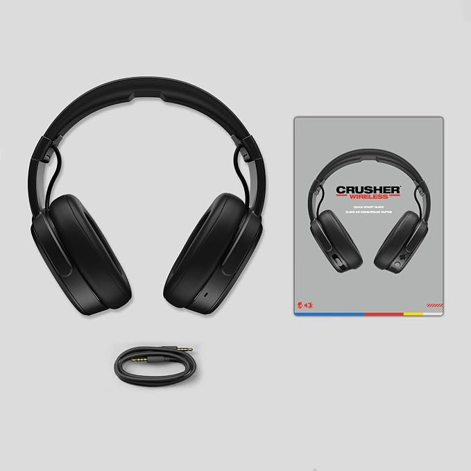 Skullcandy Crusher Wireless Multi-Sensory Bass Bluetooth Headphones - Black | Patented Crusher Bass Technology, Noise Isolating Over-Ear Fit, 50 Hours Battery, Microphone for iPhone Android - Image 8