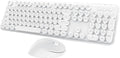 Wireless Keyboard Mouse Combo,104 Keys Cute Colorful Typewriter White | Full Size With Number Pad & Mouse,Compatible With All Windows,Ideal For Windows,1600DPI,Computer, PC, Notebook, Laptop by Kootop