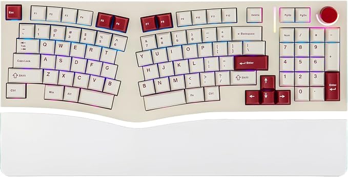 MechLands Feker Alice98 Ergonomic 98 Keys Custom Mechanical Keyboard | VIA Programmable, USB-C Wired Gaming Keyboard, Hot Swappable, 5 Layer Paddings, Control Knob, NKRO, RGB for Win/Mac (Beige) by MechLands