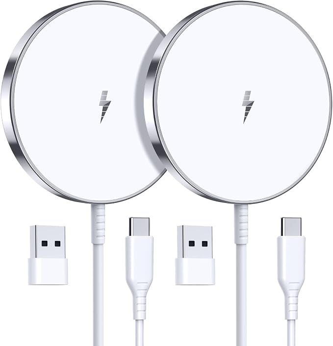 Magnetic Wireless Charger, 2-Pack 15W Fast Mag-Safe Stand for iPhone 17-12 | Fast Magnetic Wireless Charging Pads for iPhone 17/17 Air/17 Pro/17 Pro Max, 16/15/14/13/12 Series and AirPods(white） by MagneticCharger