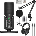 Sennheiser Profile USB Condenser Microphone with Desktop Stand Bundled with Closed-Back Headphones + Microphone Boom Arm + Wind Screen Pop Filter + Microfiber Cleaning Cloth (5 Items) by Unknown