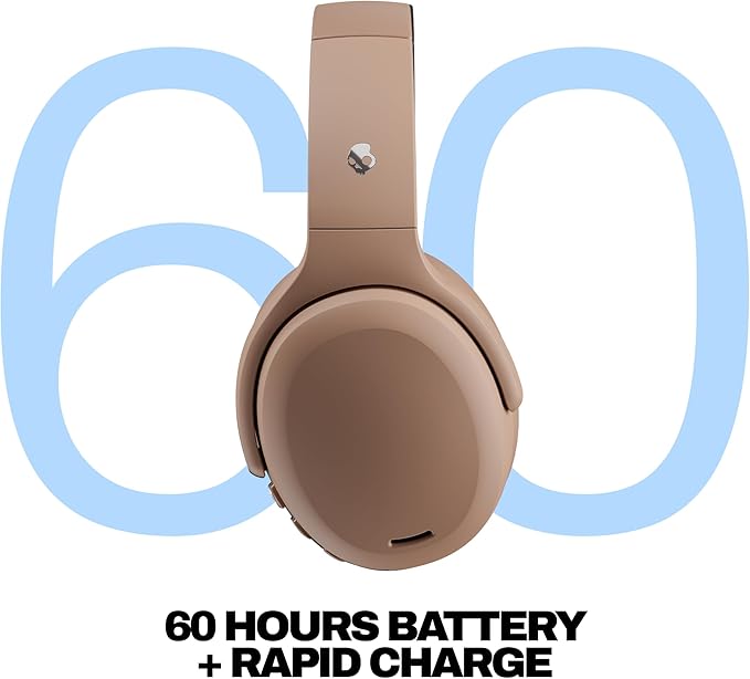 Skullcandy Crusher ANC 2 Noise Cancelling Wireless Headphones - Primer | Multi-Sensory Crusher Bass, Over-Ear Fit, Bluetooth, 60 Hours Battery, Working Out, Gym, Travel, Studying, Music, Gaming - Image 3
