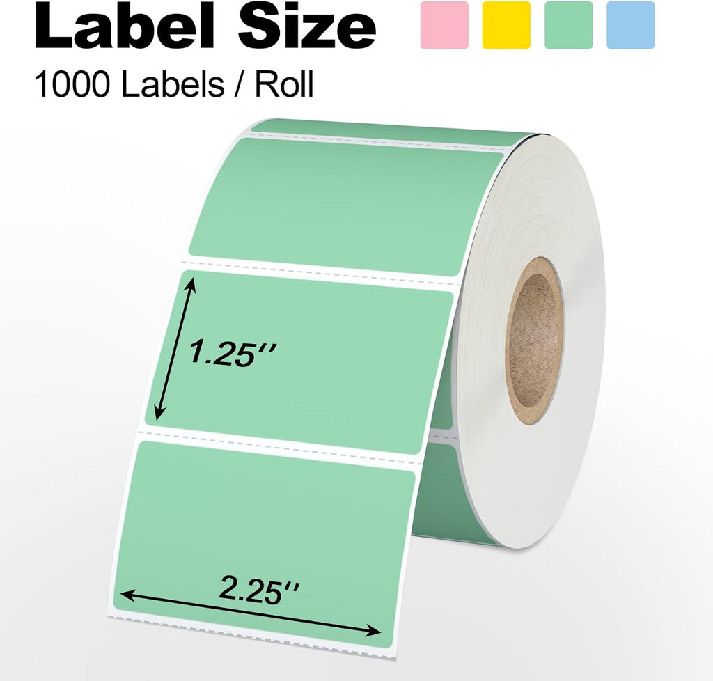 Misofuki 2.25" x 1.25" Blue Direct Thermal Barcode Labels 1000 Pcs for Zebra ZD410 ZD411 LP2824, 2-1/4x1-1/4 1 Roll Waterproof Strong Adhesive Perforated Return Address Labels Used with Rollo MUNBYN - Image 2