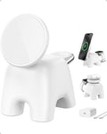 Magnetic Wireless Charging Station, Charger Stand for iPhone Apple Watch | 2026 2 in 1 Foldable Charger Stand 15W for iPhone 17 16 15 14 13 12 Pro Max, 5W for Apple Watch&Airpods, 30W Adapter included by AOK-AOK