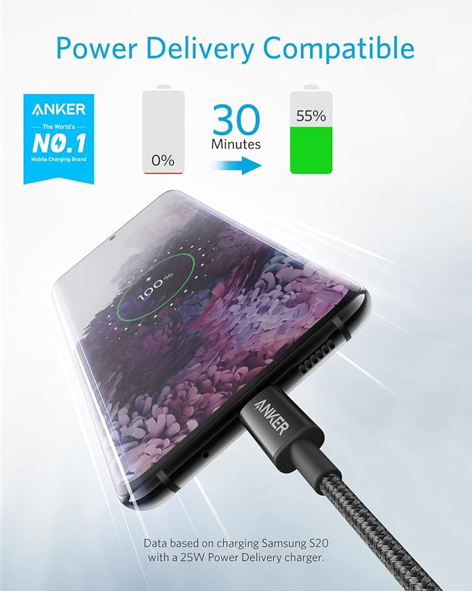 Anker USB C to USB C Cable, 60W Fast Charging Cable (2-Pack, 3.3 ft, Black) | For iPhone 17 Series, iPad mini 6, and More - Image 2