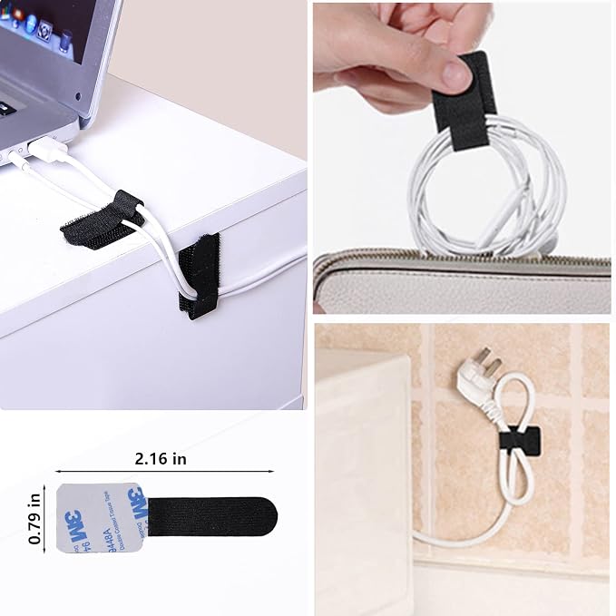 311Pcs Cable Management Organizer Kit 4 Cable Sleeve Split | 53Cable Clips 12Cord Clips Holder,22 Cable Ties, 20 Adhesive Wall Cable Tie, 200Fasten Cable Ties for TV Office Home - Image 5