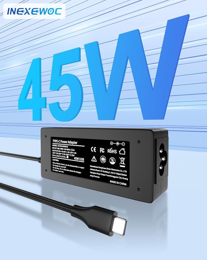 USB C Laptop Charger 45W Compatible with hp chromebook/Spectre X360, Lenovo ThinkPad/Yoga, Dell Chromebook/Latitude, Acer, Asus, Samsung, Google Series Universal Chromebook Type C Power Cord - Image 5
