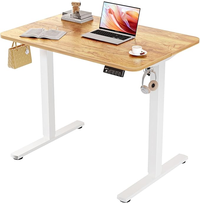 Small Standing Desk, 35"x24" Height Adjustable Sit-Stand for Home Office | Electric Adjustable Standing Desk, Sit to Stand Computer Office Desk with Splice Board, Memory Preset, Lifts 28.7''-46.5" by ERGOMAKER