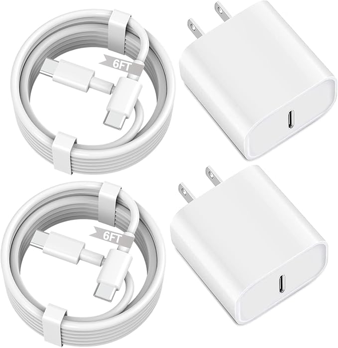 iPhone 17 16 15 Fast Charger, 2-Pack 20W USB C Wall Charger Plug with 6FT Type C High-Speed Fast Charging Cable for Apple iPhone 17 Pro Max/Pro/Air,iPhone 16/15 Pro Max/Pro/Plus/iPad Pro/Mini/AirPods by BikeAnything
