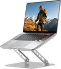 Adjustable Laptop Stand for Desk, Silvery | Ultra Stable Metal Base, Laptop Holder Riser, Fully Foldable, Easy to Storage & Carry, Fit for Laptop Under 18” by Slognny