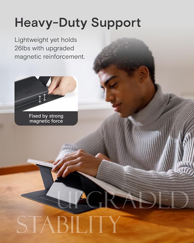 MOFT Invisible Laptop Stand for Desk, Stick-Free Tablet and Computer Stand with Dual-Angle, Foldable&Portable Laptop Riser Holder, Fits 13"+ Tablets & 15"+ Laptops, Space Gray (Non-Adhesive Version) - Image 6