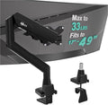 WALI Ultrawide Single Monitor Arm for 17-49 inch Curved Screen, up to 33lbs | Heavy Duty Monitor Desk Mount, Full Motion with Tilt, Swivel, Rotation, C-Clamp/Grommet Base, VESA 75/100mm (GSM001XLN),Black by WALI