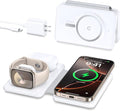 Charging Station for Apple Devices: Magnetic Wireless Charger for iPhone | Charges iPhone 17-12 Watch & AirPods Simultaneously,No Cable Clutter on Desk Bedside,Foldable Compact for Travel, 18W Adapter by Knildwirlesscharger
