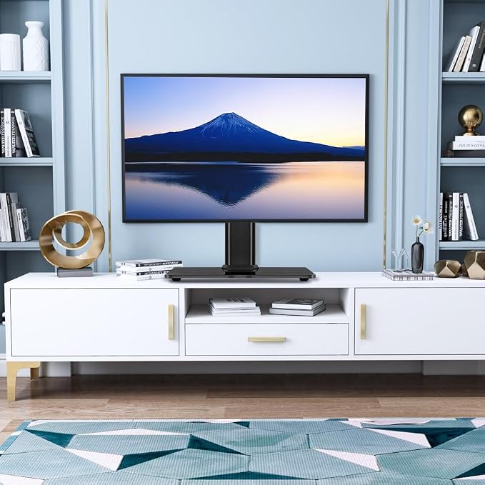 KKTONER Single Computer Monitor Stand Free Standing Desk Vesa Mount for 13 inch to 32 inch Screen Height Adjustable Monitor Mount Swivel Vesa 75*75mm/100*100mm Hold up 77Lbs - Image 2