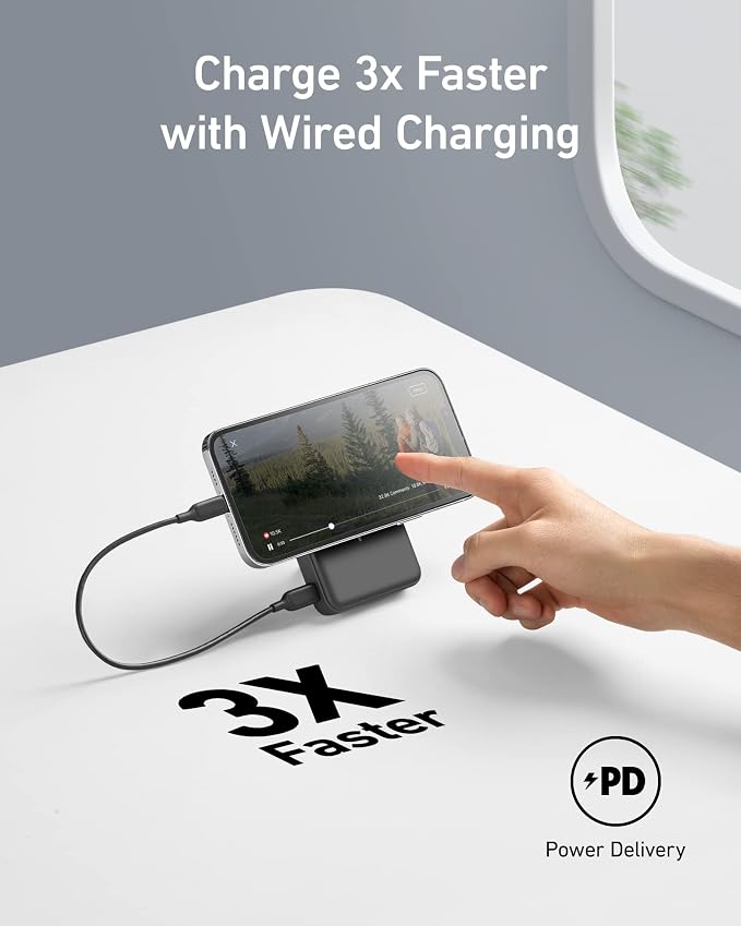 Anker 633 Magnetic Power Bank with Stand, 10,000mAh Portable Charger | Foldable Wireless Charger with 20W USB-C Power Delivery, MagSafe-Compatible for iPhone 16 / 15 / 14 / 13 / 12 Series - Image 5