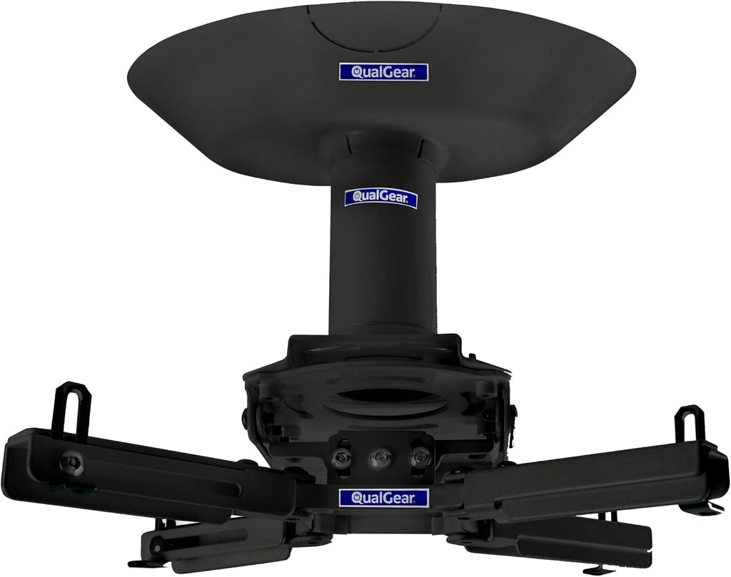 QualGear Projector Ceiling Mounting Kit, Single Joist, 3 Inch Pipe, Black - Image 3
