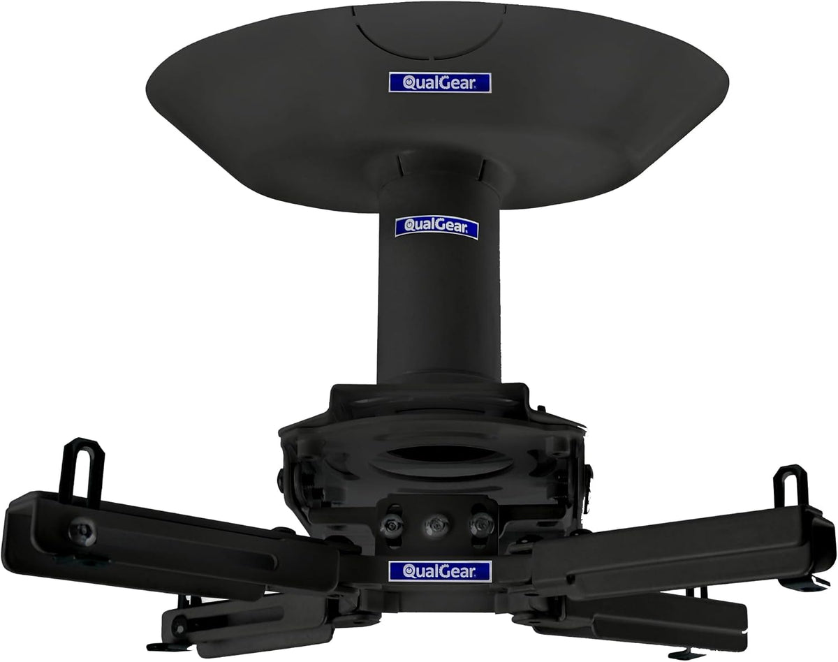 QualGear Projector Ceiling Mounting Kit, Single Joist, 3 Inch Pipe, Black - Image 3