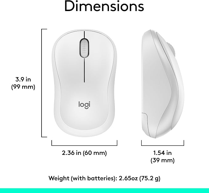 Logitech MK270 Full Size Wireless Keyboard and Mouse Combo - Off White | Full size keyboard with spill-resistant design, compact ambidextrous mouse, connect via single included USB-A Nano Receiver - Image 9