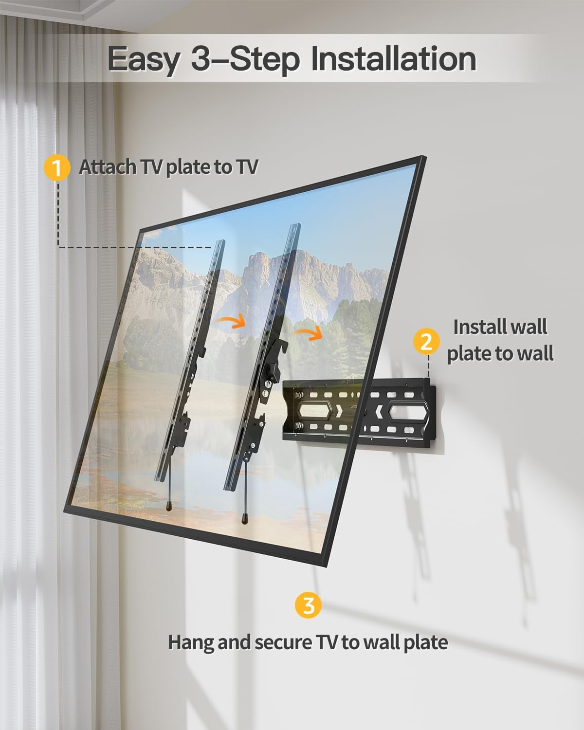 ELIVED Tilting TV Wall Mount for 26-60" TVs, Max VESA 400x400, 99 Lbs Load - Image 7