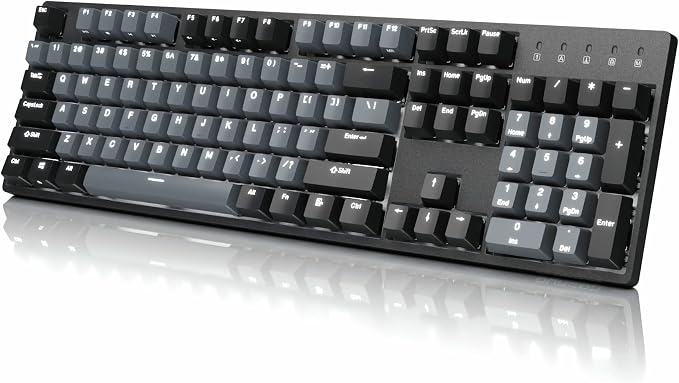 DURGOD K310 Corona White Backlit Full Size Mechanical Keyboard | 104 Keys Full Size | USB C Wired | Doubleshot PBT Keycaps | Programmable Keys | NKRO | Windows & Mac (Corona, Cherry MX Brown Switch) by DURGOD