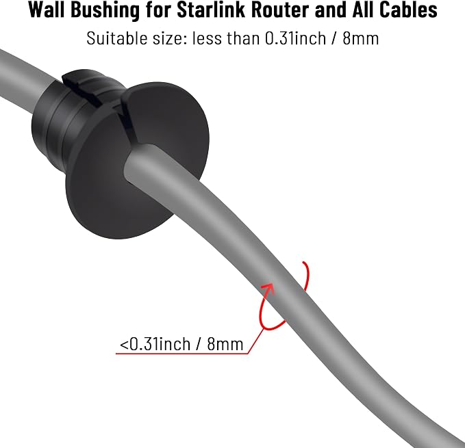 Cable Grommet Routing Kit for Starlink for 3/4 inch Wall Hole, Starlink Accessories, Silicone Cable Wall Pass, Starlink Anti-Slip Wall Grommets for Cables (3/4 inch) 2 Pcs - Image 4