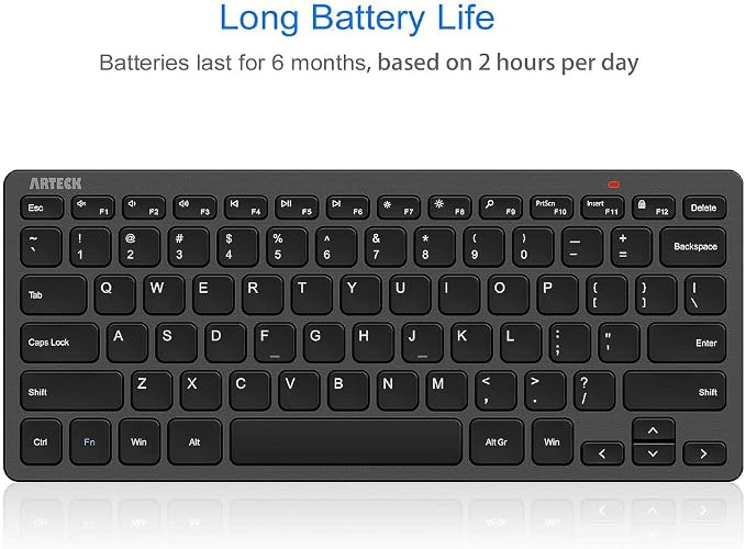 Arteck 2.4G Wireless Keyboard Ultra Slim and Compact Keyboard with Media Hotkeys for Computer Desktop PC Laptop Surface Smart TV and Windows 11/10/8/7, Black - Image 4