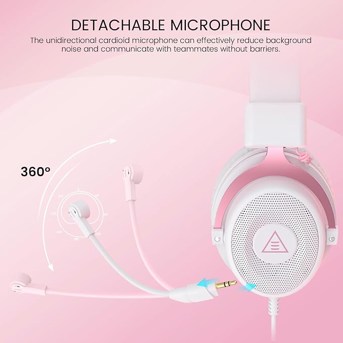EKSA E900 Wired Gaming Headset with Microphone for PS4, PS5, Xbox | Detachable Noise Canceling Mic, 3D Surround Sound, Wired Headphone for PS4, PS5, Xbox, Computer, Laptop, Switch, Handheld - Image 4