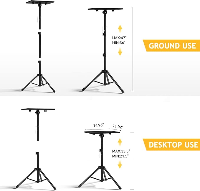 Facilife Projector Stand Tripod - Laptop Tripod Projector Stand Adjustable Height 22 to 47 Inch, Projector Tripod Stand, Tripod for Porjector, Projector Stand for Outdoor Movies - Image 5