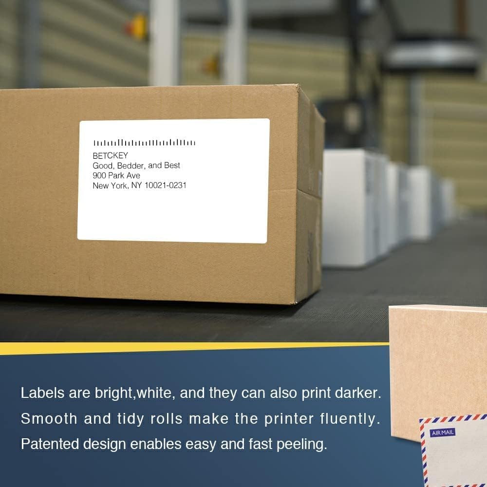 BETCKEY - Compatible Shipping Labels Replacement for Brother DK-1241 (4" x 6"), Use with Brother QL Label Printers [10 Rolls + 2 Reusable Cartridges] - Image 6