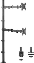 VIVO Extra Tall Vertically Stacked Dual Monitor Desk Mount Stand with 39 inch Stand-up Pole, Fully Adjustable Extended Arms, Fits 2 Screens up to 27 inches, STAND-V012T by Unknown