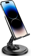 Adjustable Cell Phone Stand for Desk, 360 Rotation Desktop Phone Holder with Anti-Slip Base Office Desk Accessories for iPhone 17 16 15 14 Pro Max Air All Smart Phones by Unknown
