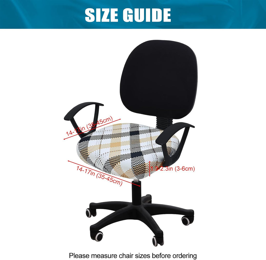 Smiry Stretch Printed Office Computer Desk Chair Seat Covers - Image 4